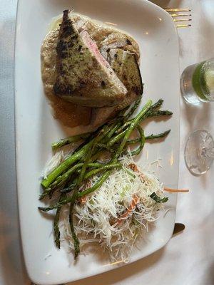 Wasabi crusted tuna with Thai noodle salad