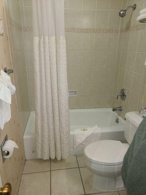 Spacious bathroom and plenty of towels