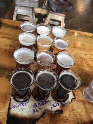 The ultimate flight. We shared! Niiiice way to sample all the beers on tap that day.