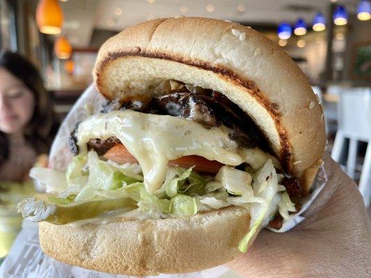 The Portabella Charburger with Cheese