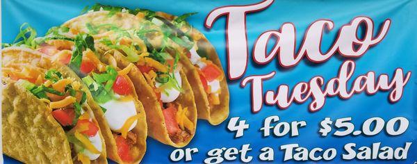 Taco Tuesday 4 for $5