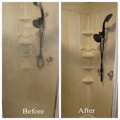 Before and after shower clean