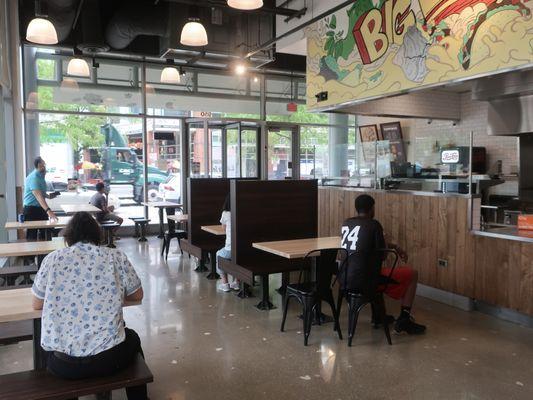 A view of most of their airy dining space.