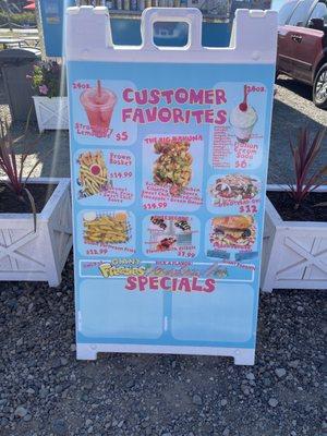 Customer favorites sign