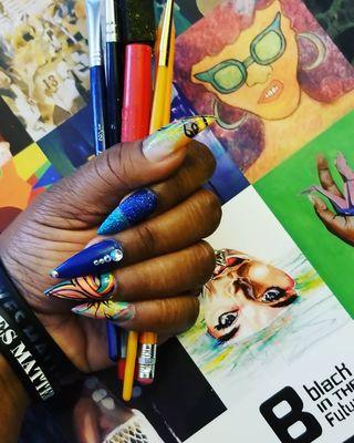 Basquiat inspired nails by Meesha