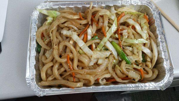 Veggie yaki udon noodles $5.99 and comes w miso soup