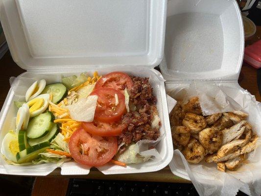 Cobb salad with chicken and Shrimp and Chicken Cobb Salad