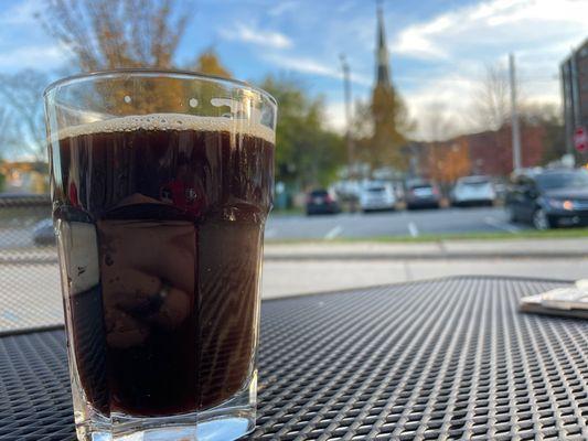 More beer on patio.