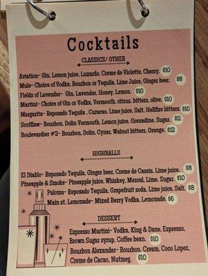 Classics, highballs, & dessert cocktails.