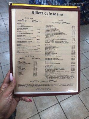 Breakfast, lunch & dinner menu