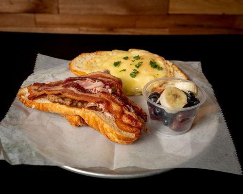 Breakfast Melt on a toasted Croissant roll