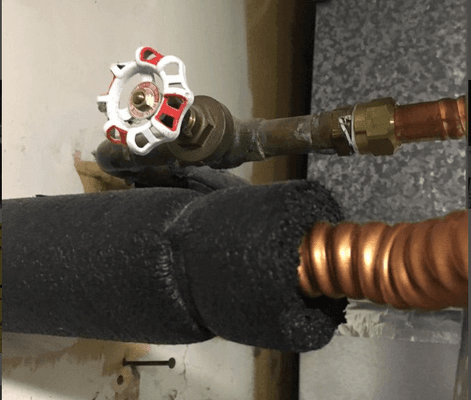 water-heater installation, insulated