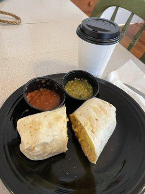 Chorizo Burrito & Americano