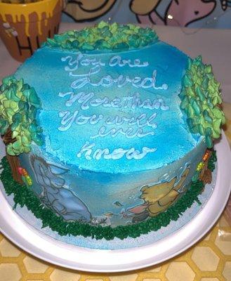 Winnie the Pooh baby shower cake