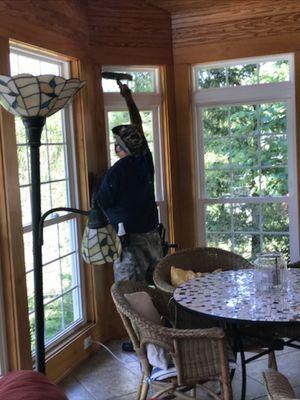 Interior window cleaning