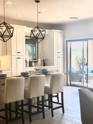 Wine bar and pantry with above cab led lighting