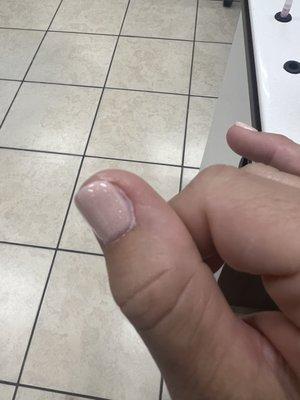 Every nail with embarrassing spillover.