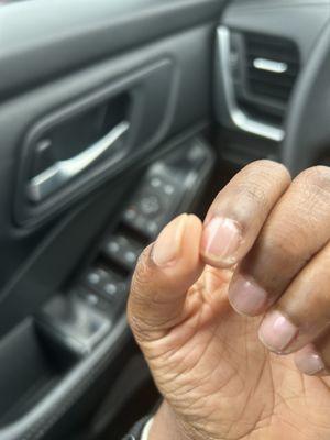 Gel manicure after I left the shop. It didn't look good.