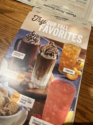 Fall drink menu