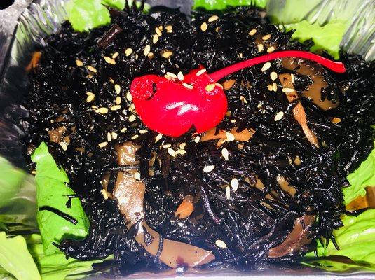 Hijiki Salad (cooked black seaweed)