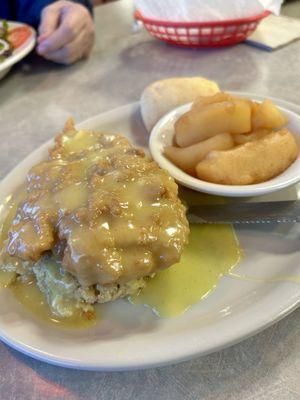 Chicken and stuffing. Apples