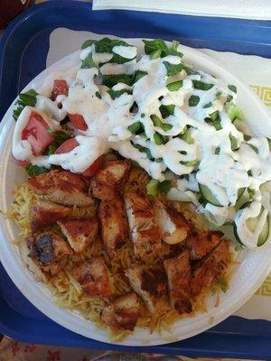 Chicken Kebab over rice $8.99