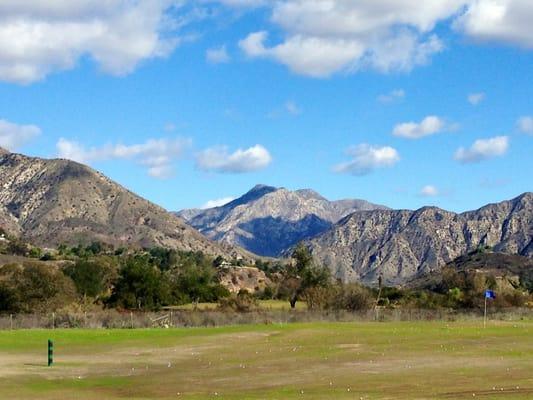 The view from the driving range at Angeles National Golf Club