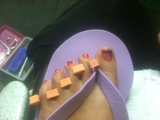 Halloween toes with a little spider!!  Love it!!