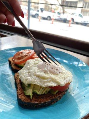 Avocado toast with gluten free bread