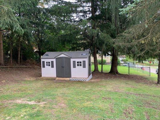 The amazing repair job Eric and the Steves did on the platform and shed.