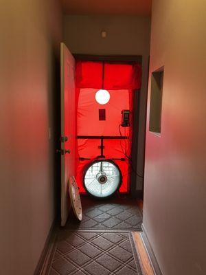 Blower door test. Helps us find air leaks