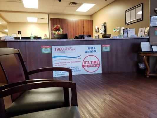 The welcoming desk area is always well organized.