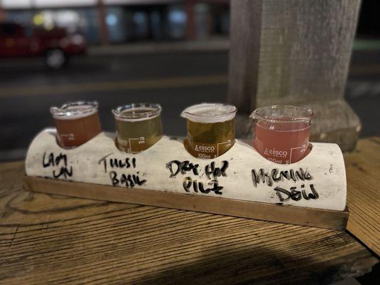 Beer and cider flight