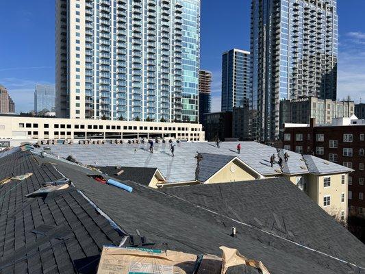 Roof replacement in downtown Atlanta on condominium complex!