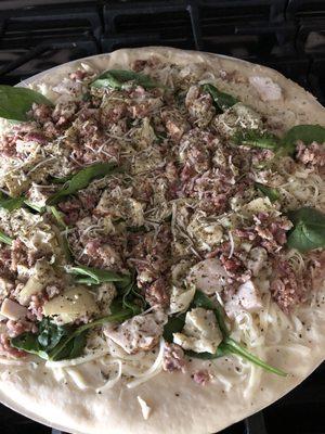 Chicken Bacon Artichoke Pizza (Baking Required) regular crust