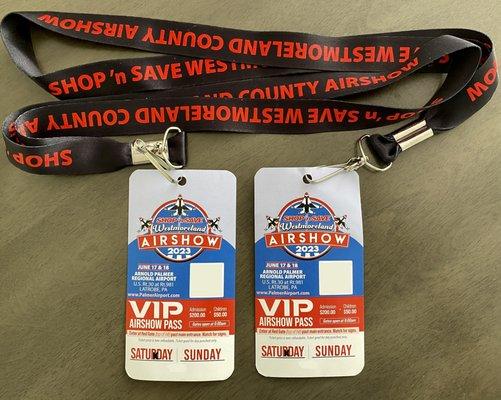 My VIP tickets and lanyards