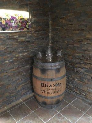 Stacked Slate stone I purchased at Menards and installed in my wine cellar