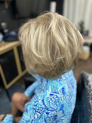 Beautiful blowdries on our amazing Bob intricate haircuts