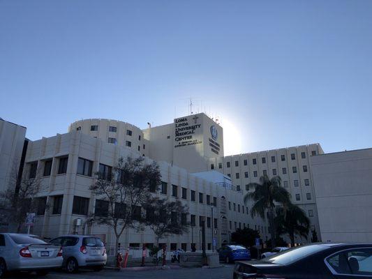 Beautiful view of the old hospital at sunset