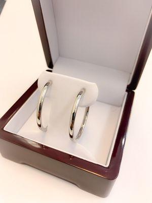 14k White Gold Hoop Earrings