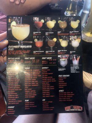 Drink menu