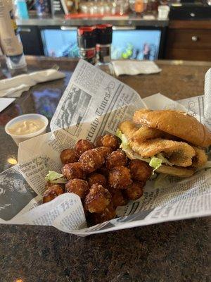 Perch and Sweet Potato Tots