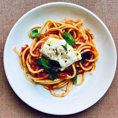 Burrata spaghetti