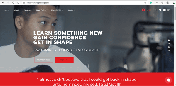 Boxing Personal Trainer Website with Content