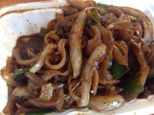 It has a lotttt of black pepper..!! Just consider it before ordering the Mongolian beef