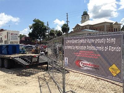 We worked on a huge sinkhole in Live Oak, FL after Tropical Storm Debby dropped 20 inches of rain in 2012.