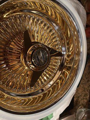 All gold spokes with gold knock off