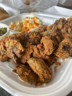 Fried gizzards and livers