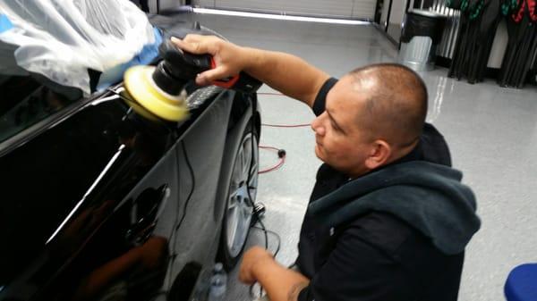 Their staff (Francisco) is their product trainer demonstrates to class how to rightfully polish your car.