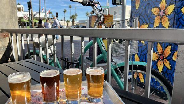 Bikes and beer flight on a gorgeous day!